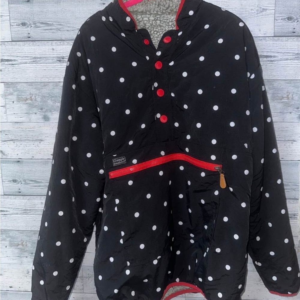 Simply Southern Black and White Polka Dot Hoodie - Picture 2 of 3